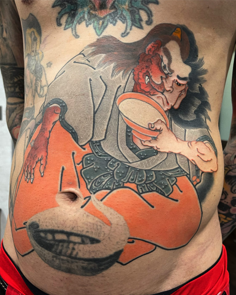 酒呑童子のタトゥー作品の写真