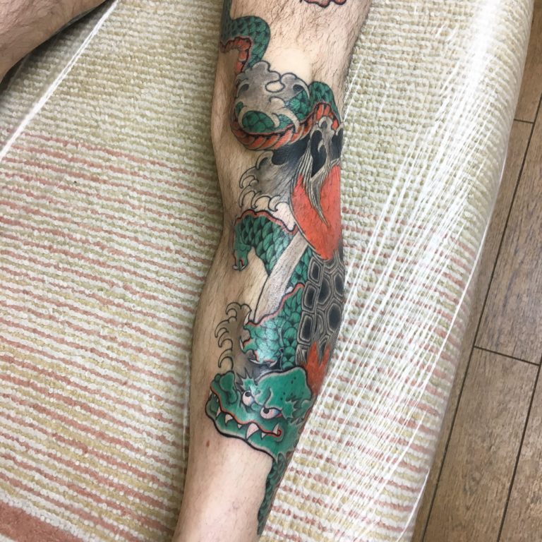 玄武のタトゥー作品の写真