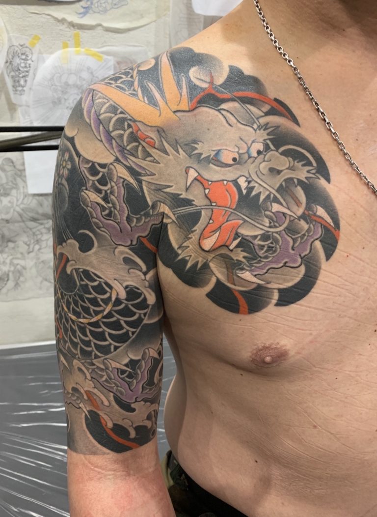 五分かいな　龍のタトゥー作品の写真