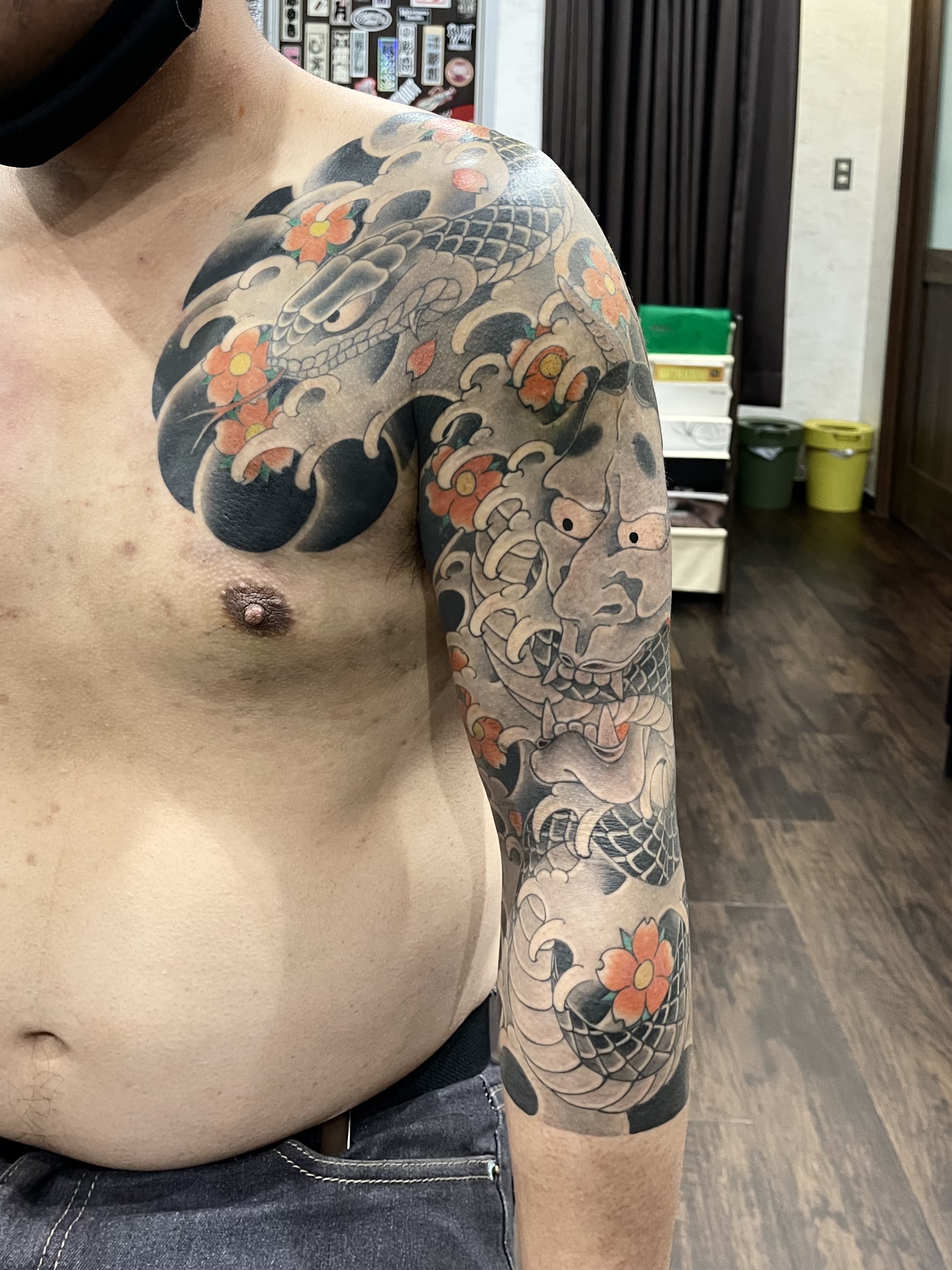 タトゥーフラッシュ A4額縁付き 刺青 アート TATTOO 和彫 洋彫 浮世絵 