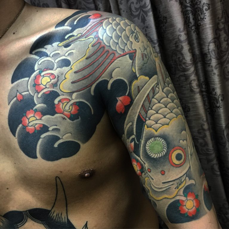 五部かいな　鯉のタトゥー作品の写真